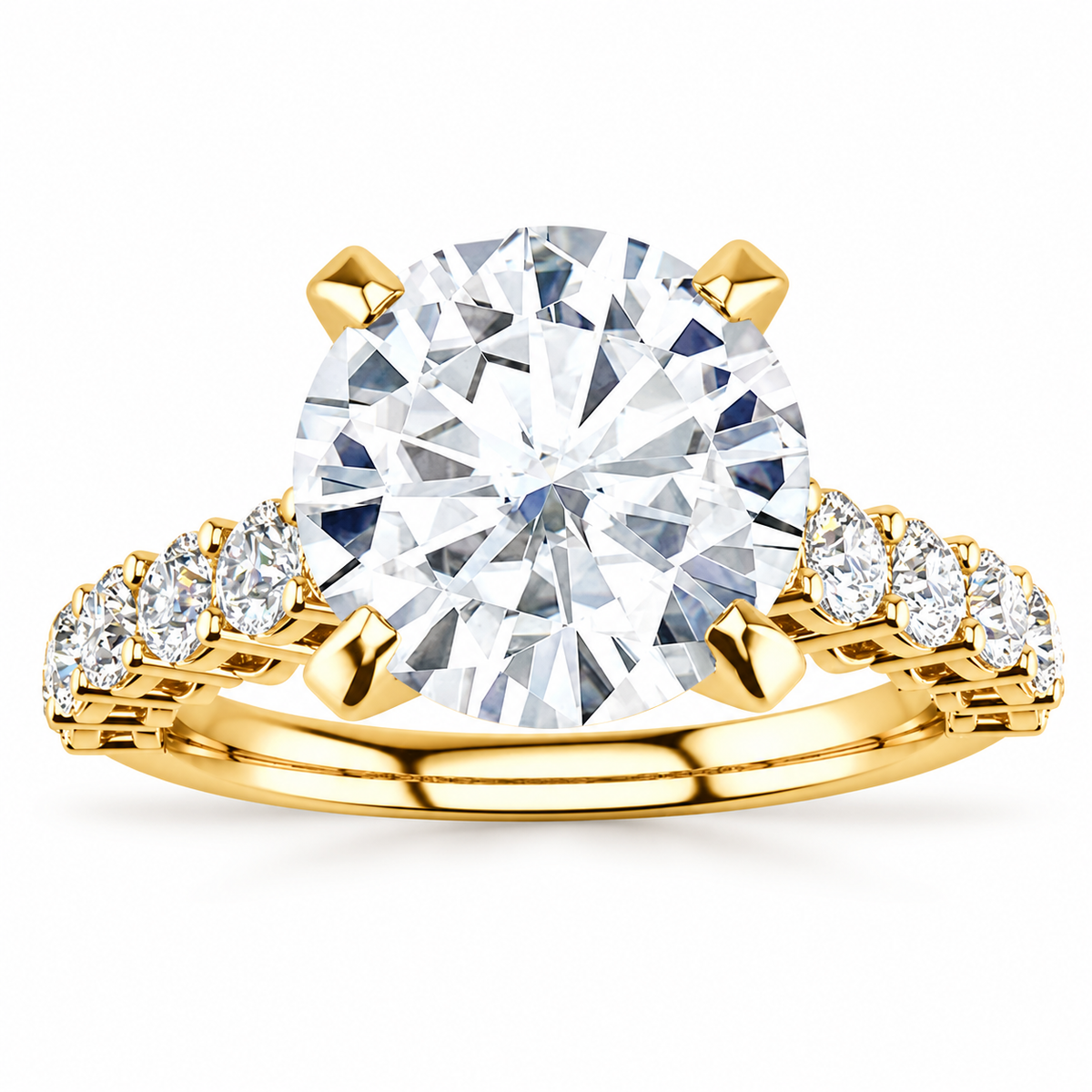 Nancy Lab Grown Diamond Ring — yellow gold — front view