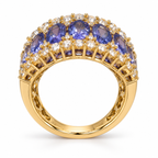 Natural tanzanite white sapphire and diamond ring side view
