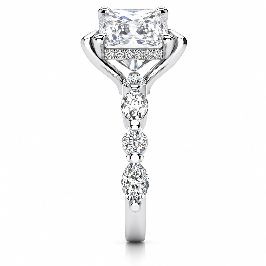 Nicole Lab Grown Ring — white gold — end view