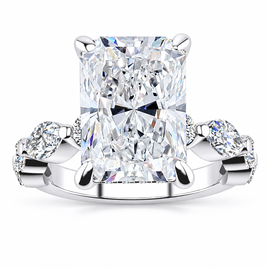 Nicole Lab Grown Ring — white gold — front view