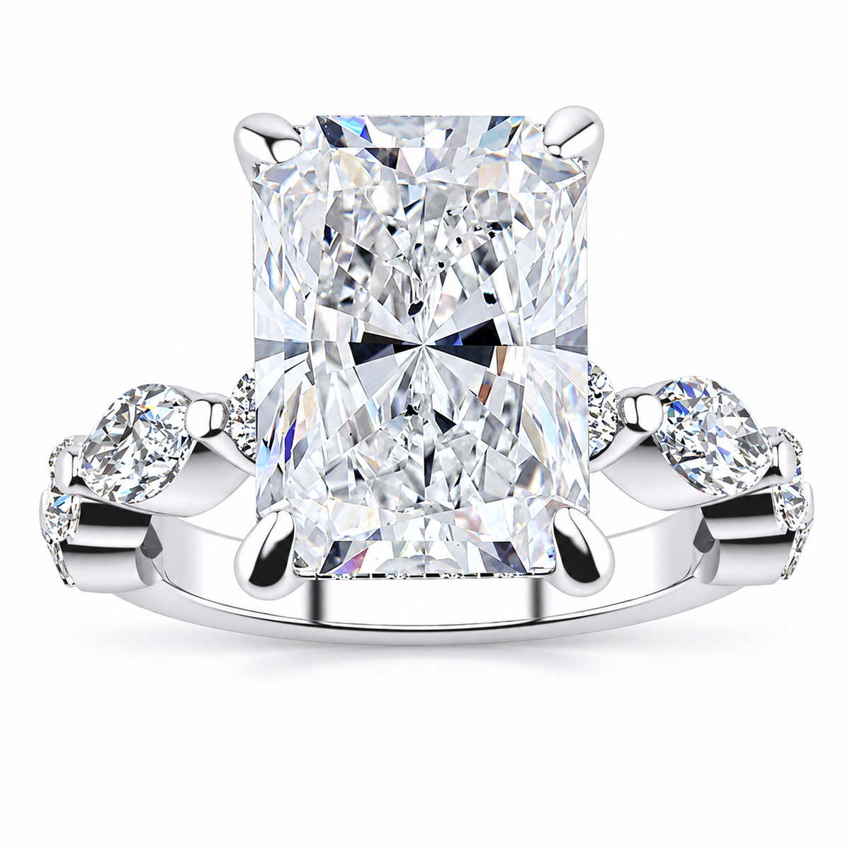 Nicole Lab Grown Ring — white gold — front view