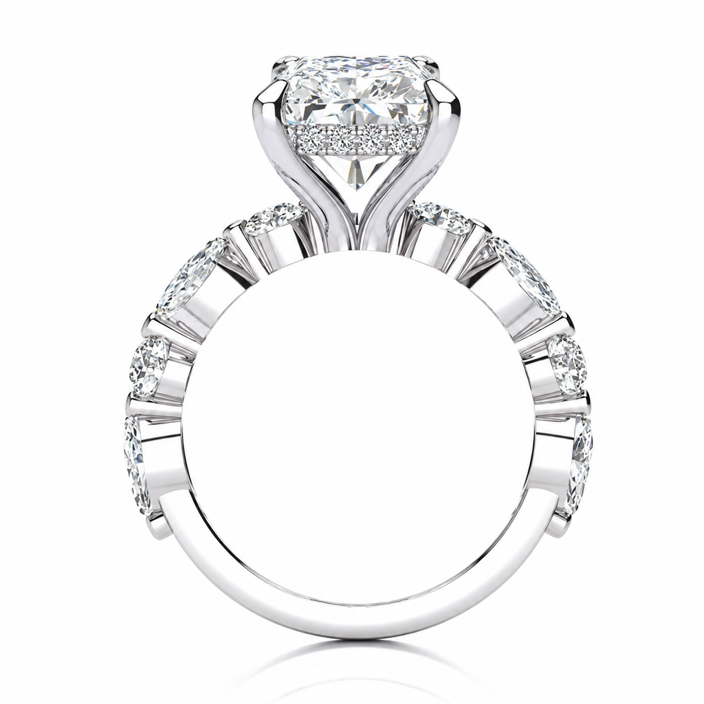 Nicole Lab Grown Ring — white gold — side view