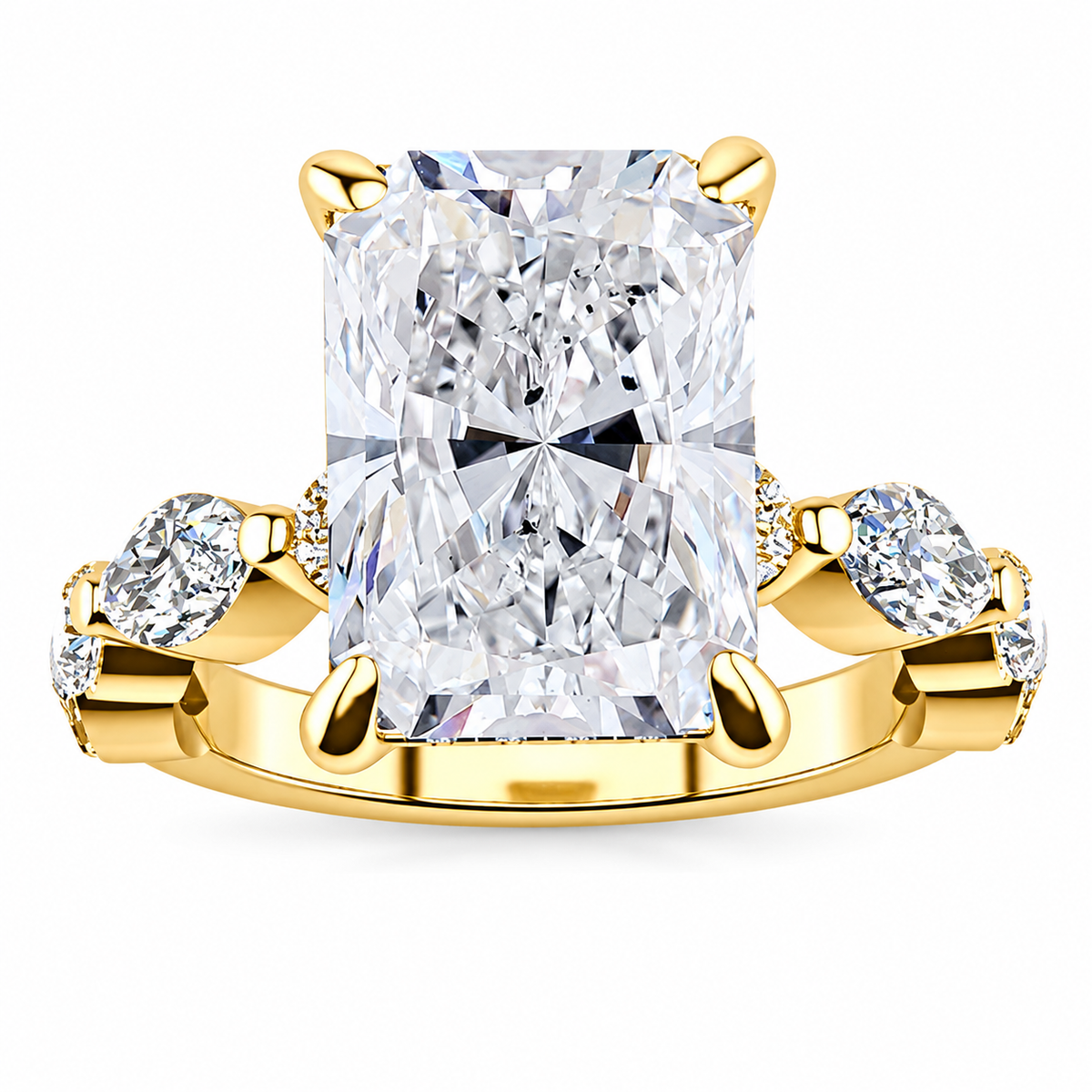 Nicole Lab Grown Ring — yellow gold — front view