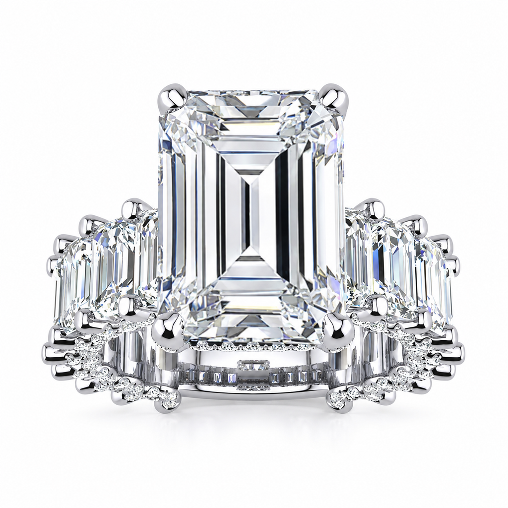 Olivia Lab Grown Ring — white gold — front view