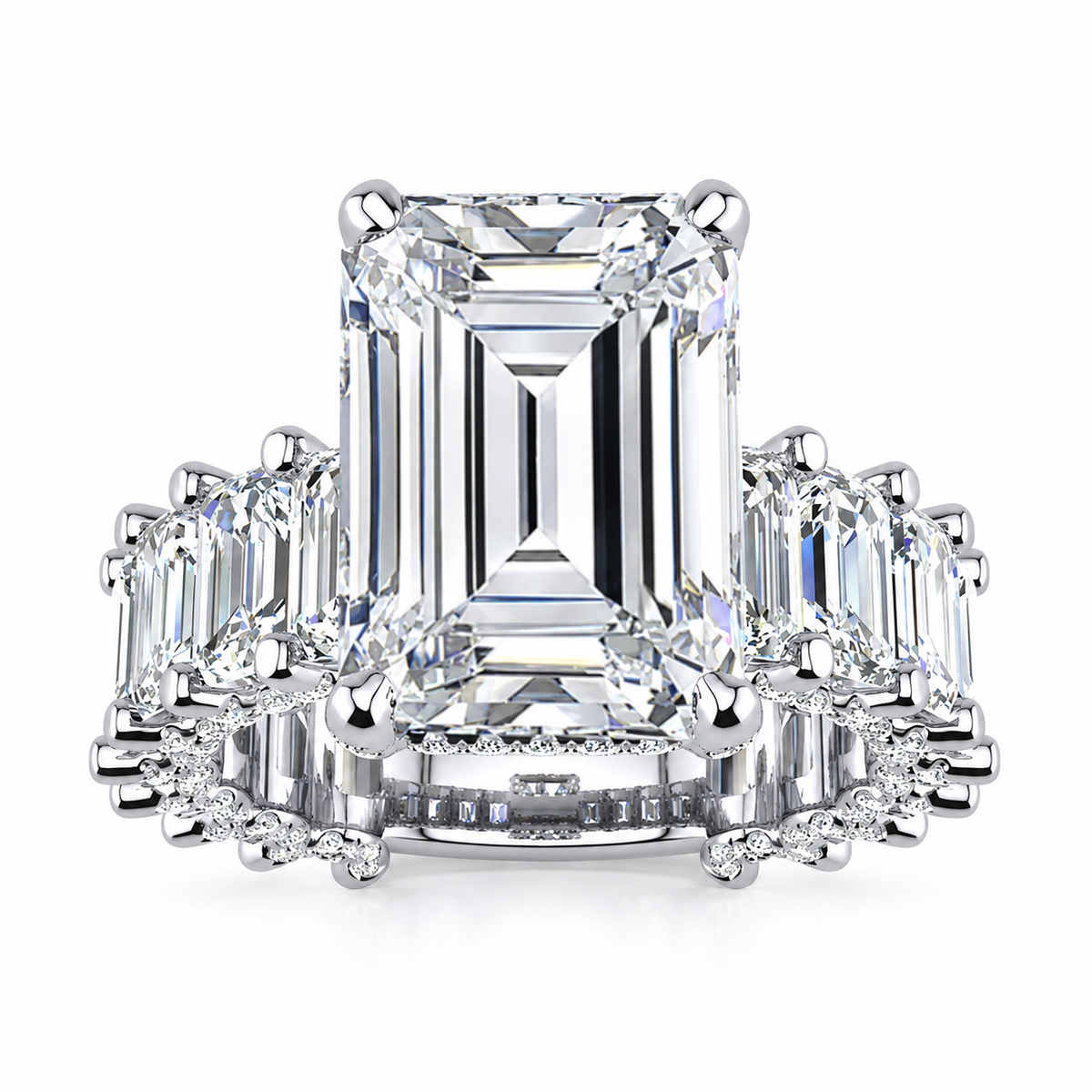 Olivia Lab Grown Ring — white gold — front view