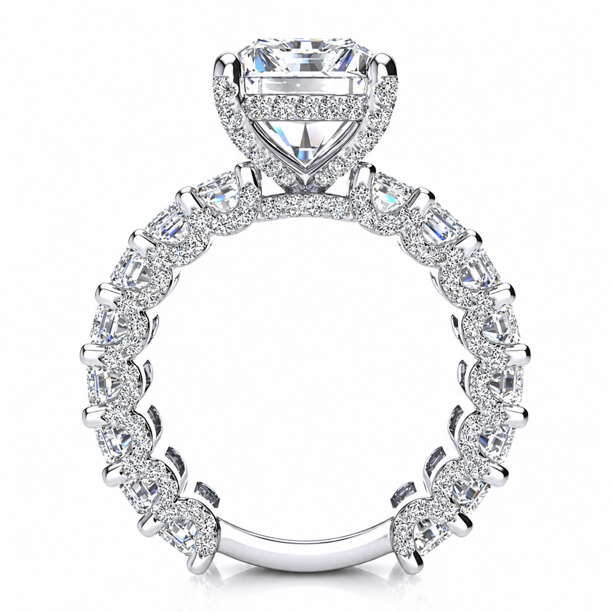 Olivia Lab Grown Ring — white gold — side view