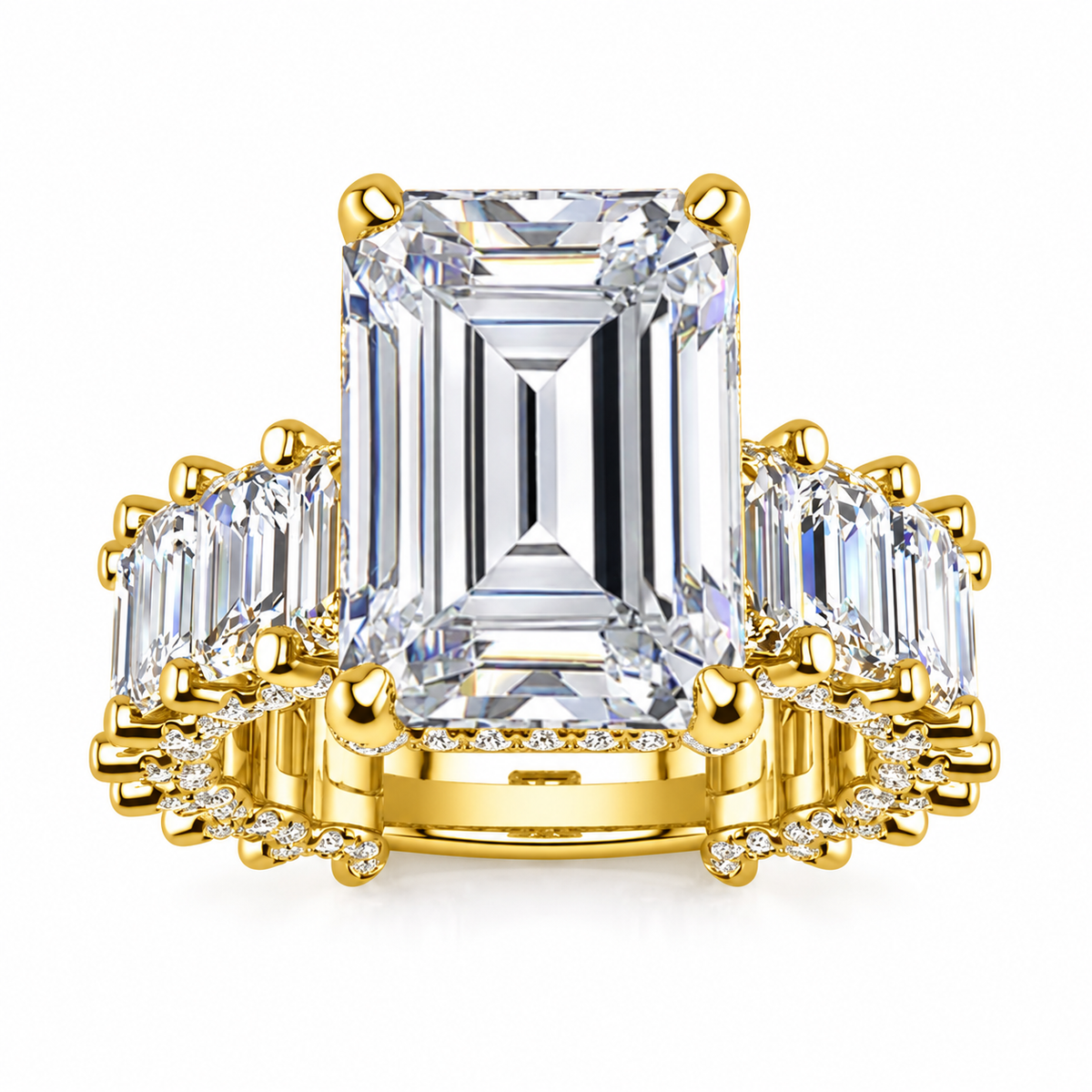 Olivia Lab Grown Ring — yellow gold — front view