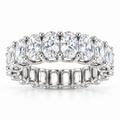 Oval lab-grown eternity band 3.00 x 4.00 mm, white metal, main view