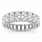 Oval lab-grown eternity band 3.00 x 4.00 mm, white metal, main view