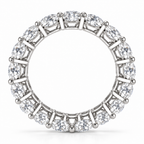 Oval lab-grown eternity band 3.00 x 4.00 mm, white metal, profile view