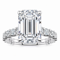 Paige Lab Grown Ring — emerald center — white gold — front view