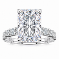 Paige Lab Grown Ring — radiant center — white gold — front view