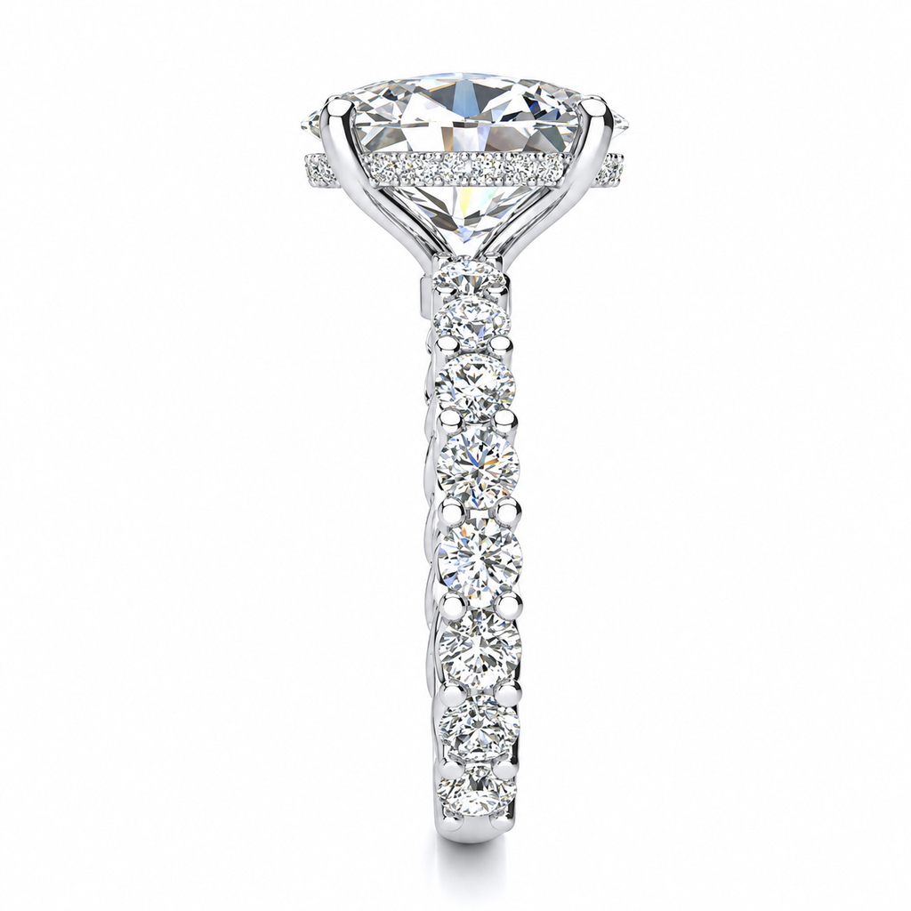 Paige Lab Grown Ring — white gold — end view
