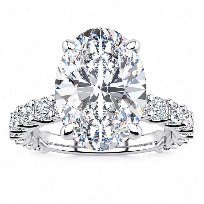 Paige Lab Grown Ring — white gold — front view