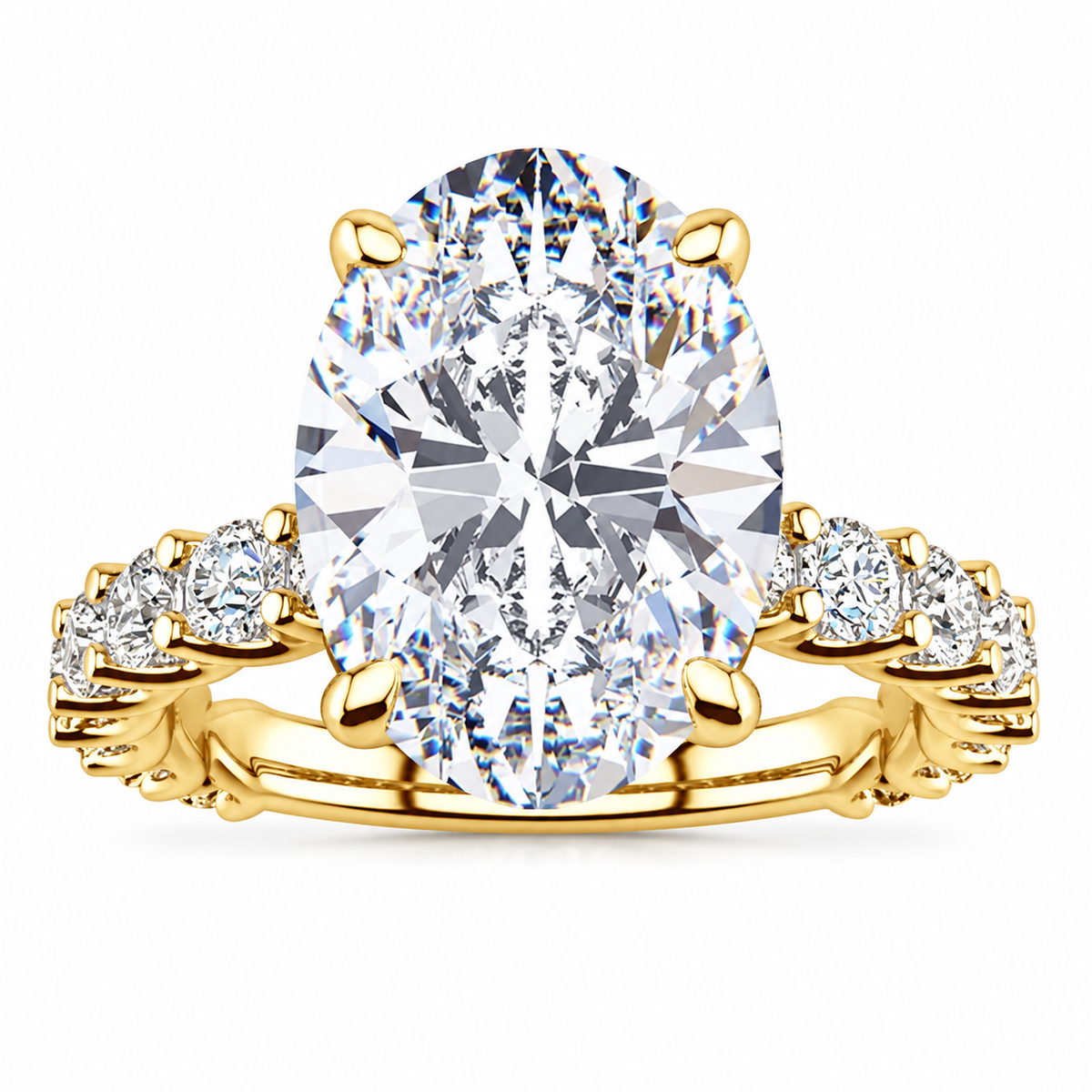 Paige Lab Grown Ring — yellow gold — front view