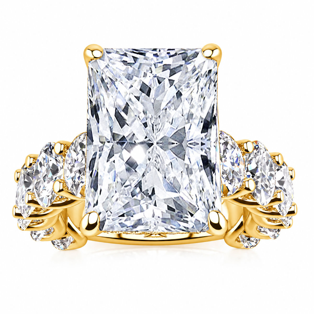 Pamela Lab Grown Diamond — yellow gold — front view