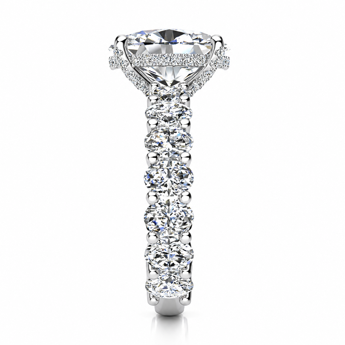 Paris Lab Grown Ring — white gold — end view