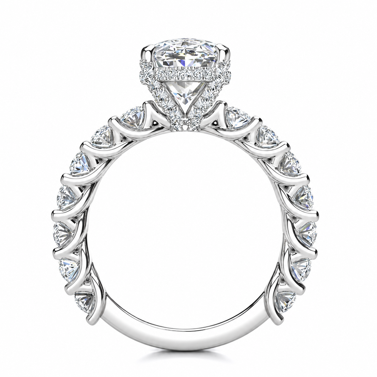 Paris Lab Grown Ring — white gold — side view