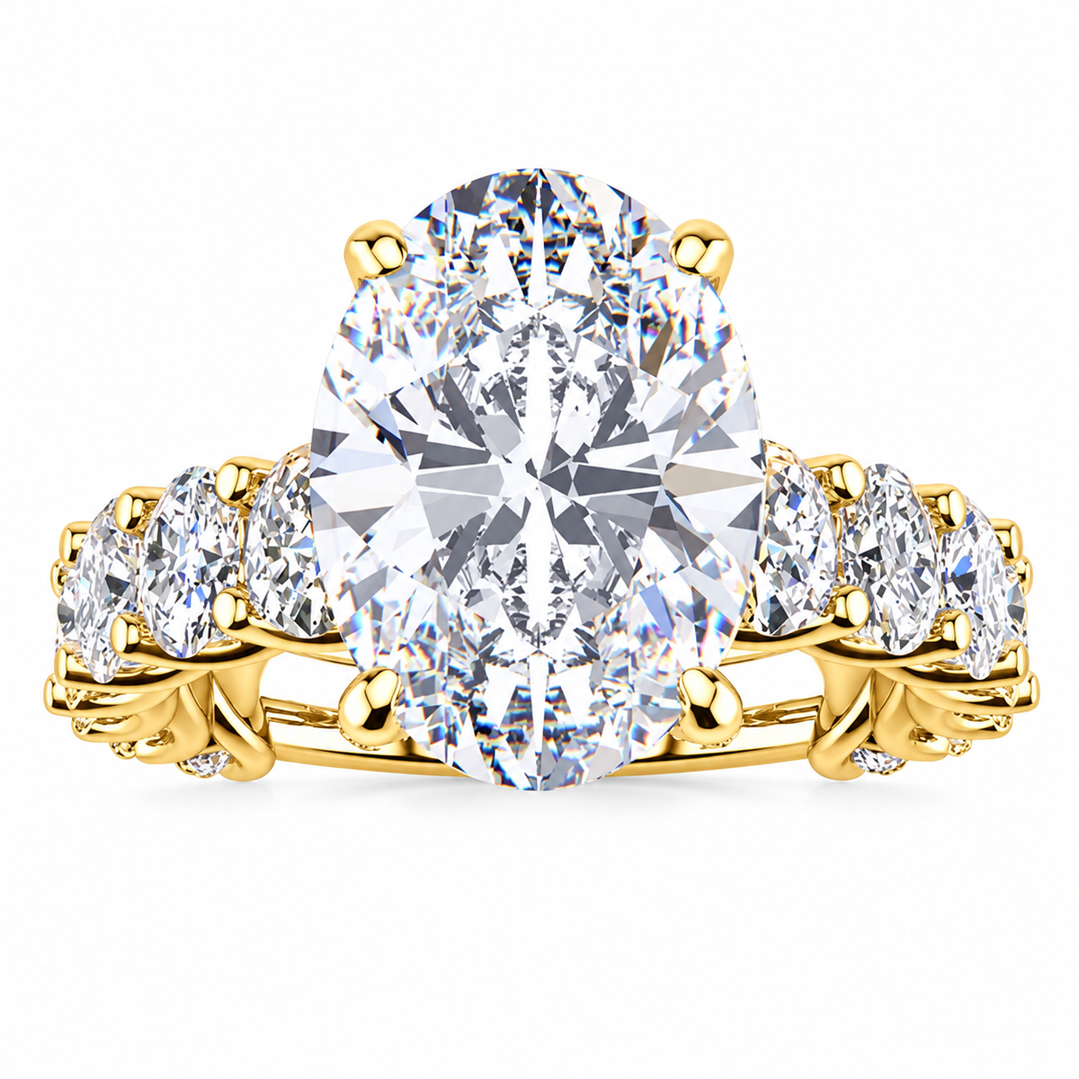 Paris Lab Grown Ring — yellow gold — front view