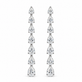 Graduating pear diamond drop earrings front view