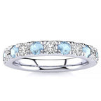 3.2mm Aquamarine Diamond Ring