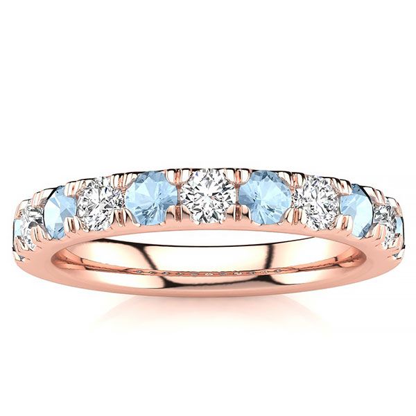 3.2mm Aquamarine Diamond Ring