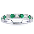 3.2mm Emerald Diamond Ring