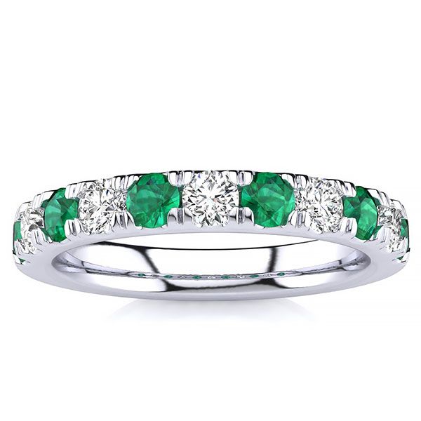 3.2mm Emerald Diamond Ring