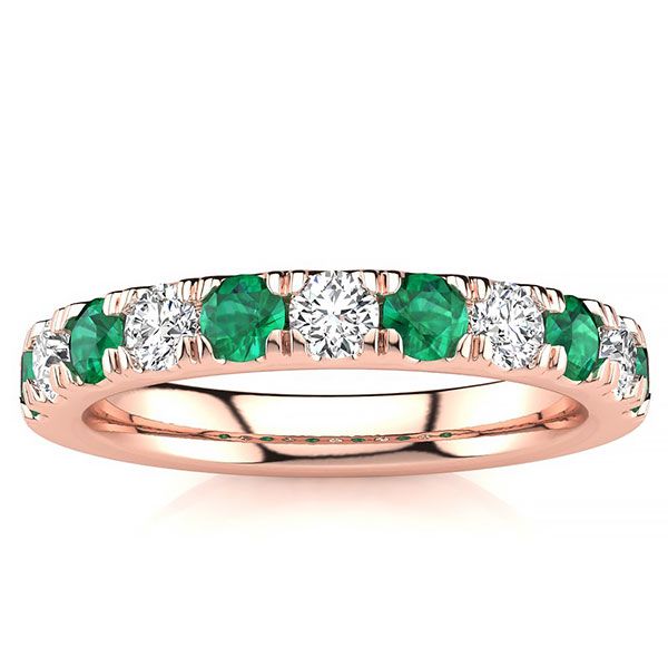 3.2mm Emerald Diamond Ring