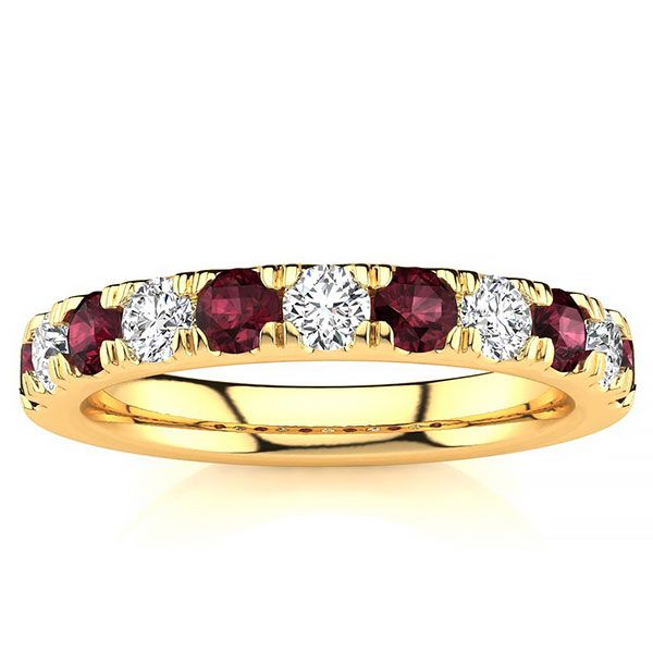 3.2mm Garnet Diamond Ring