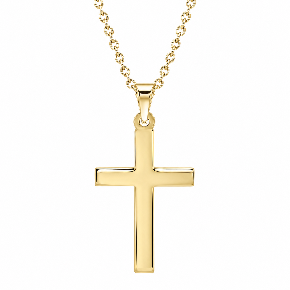 R41279:3054196:P | studio | 14K Yellow Gold polished cross necklace