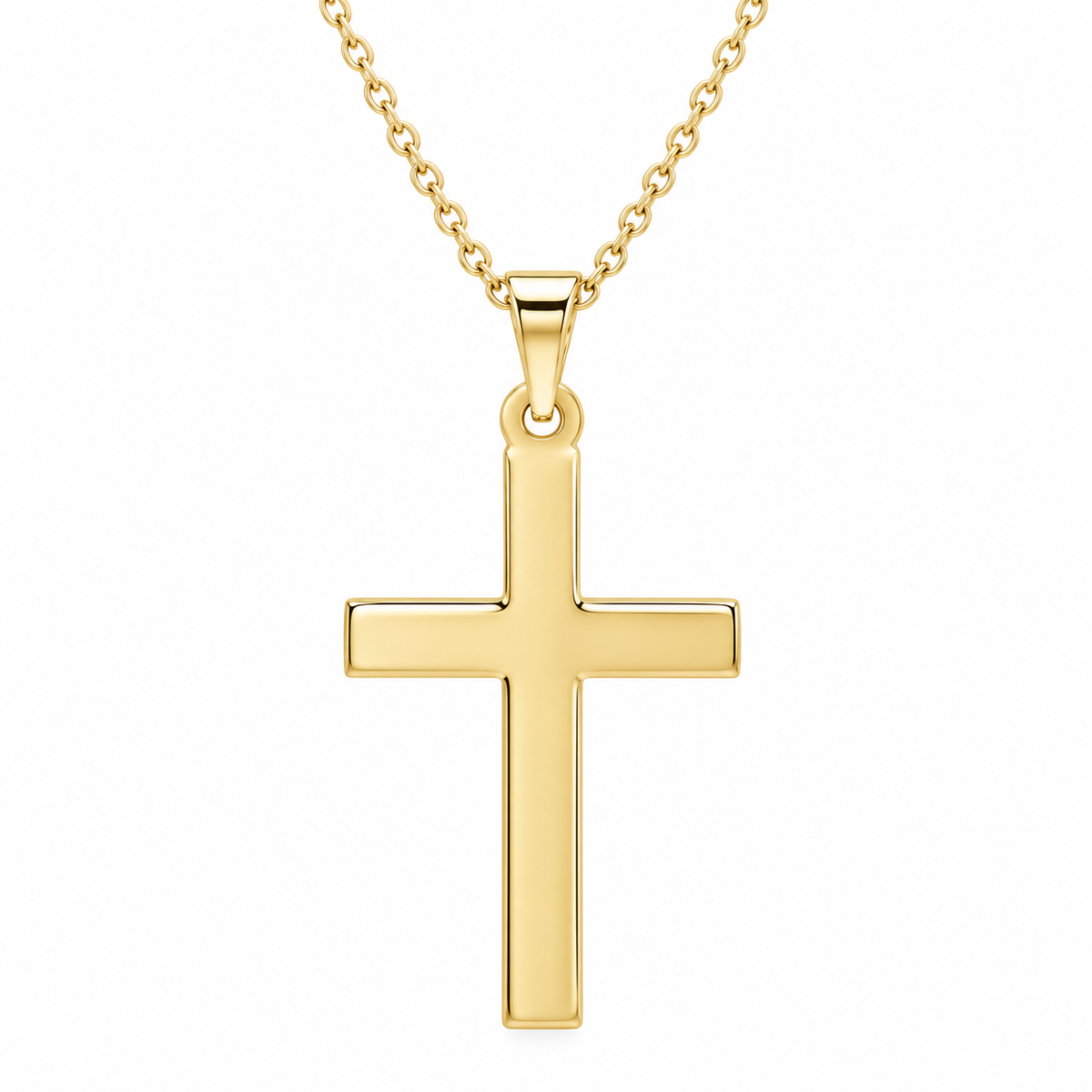 R41279:3054216:P | studio | 14K Yellow Gold polished cross necklace