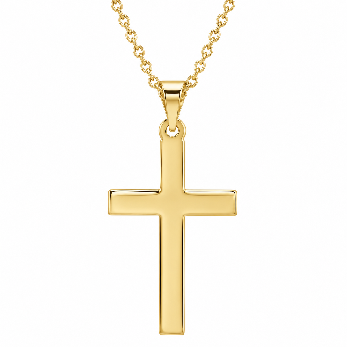 R41279:3054210:P | studio | 14K Yellow Gold polished cross necklace