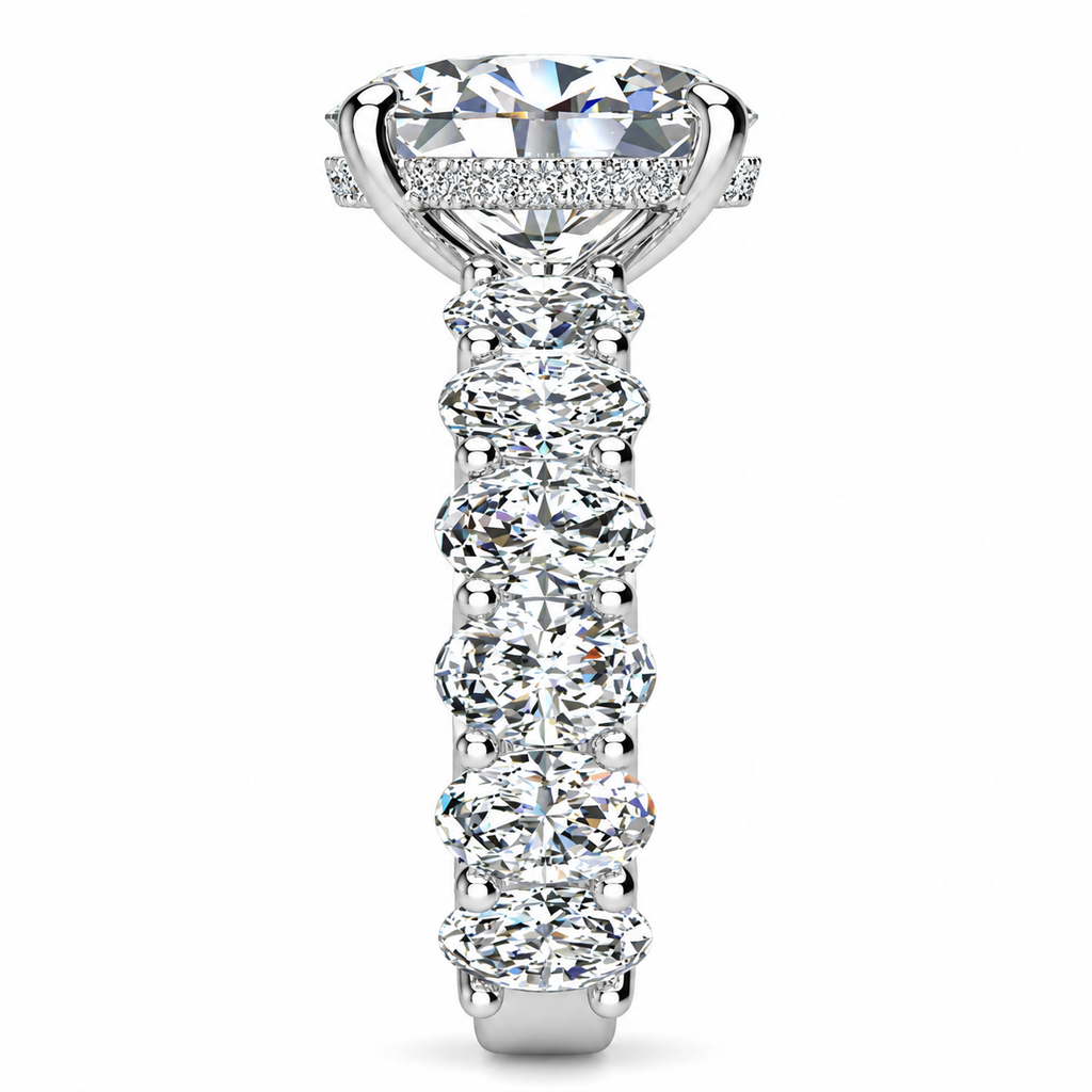 Rachel Lab Grown Ring — white gold — end view