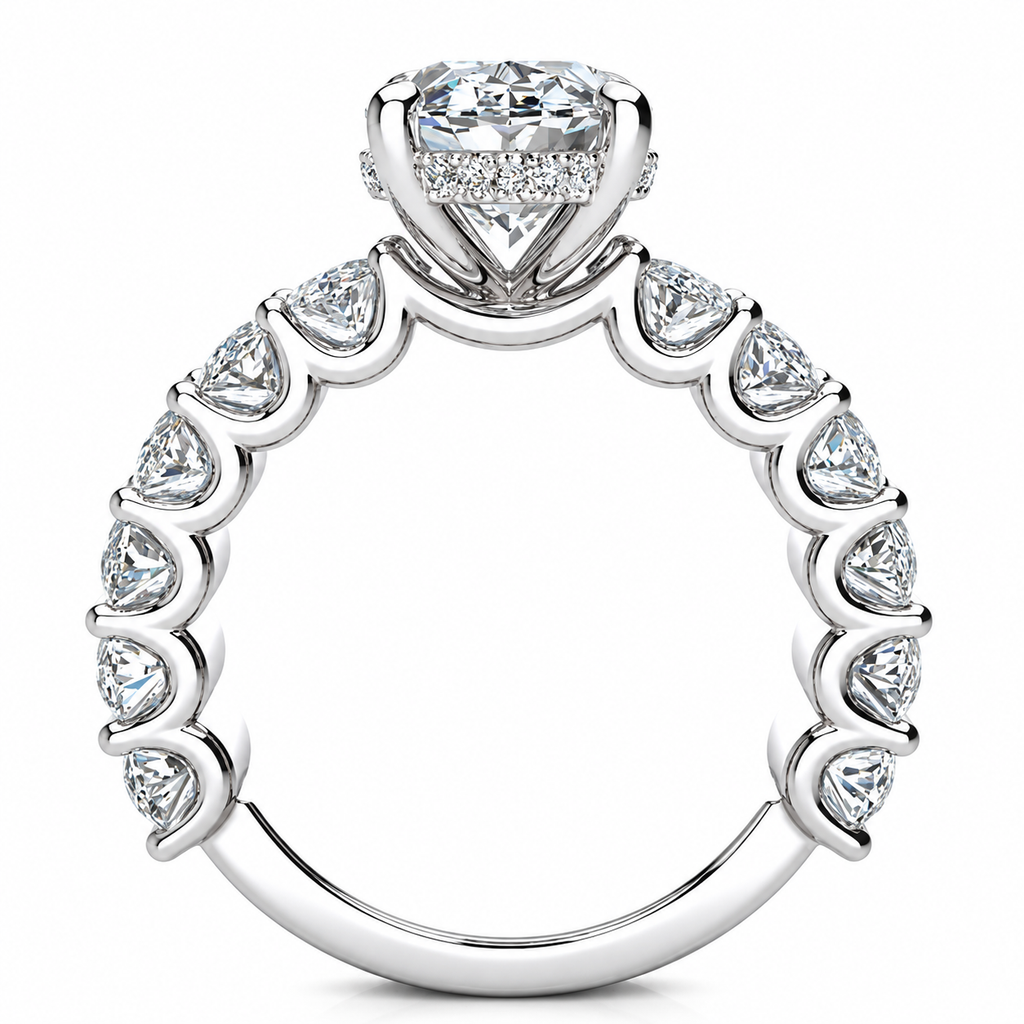 Rachel Lab Grown Ring — white gold — side view