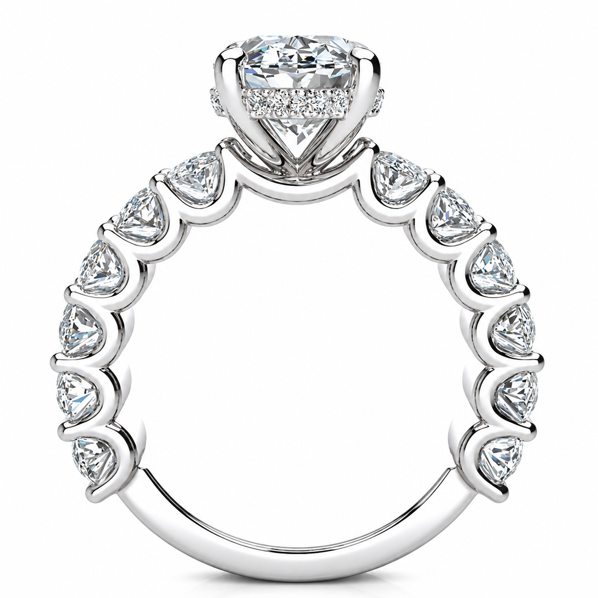 Rachel Lab Grown Ring — white gold — side view
