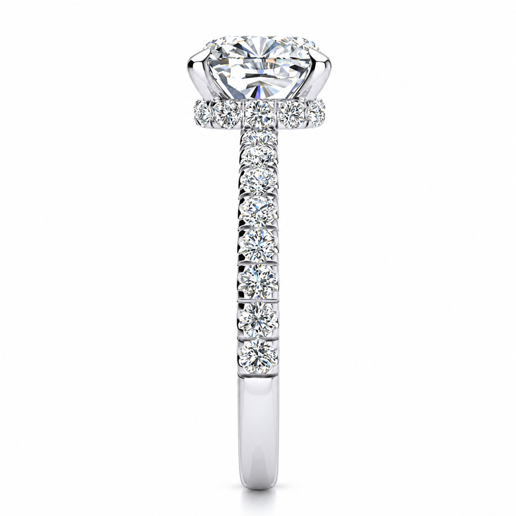 Rebecca Lab Grown Diamond  Ring — white gold — end view