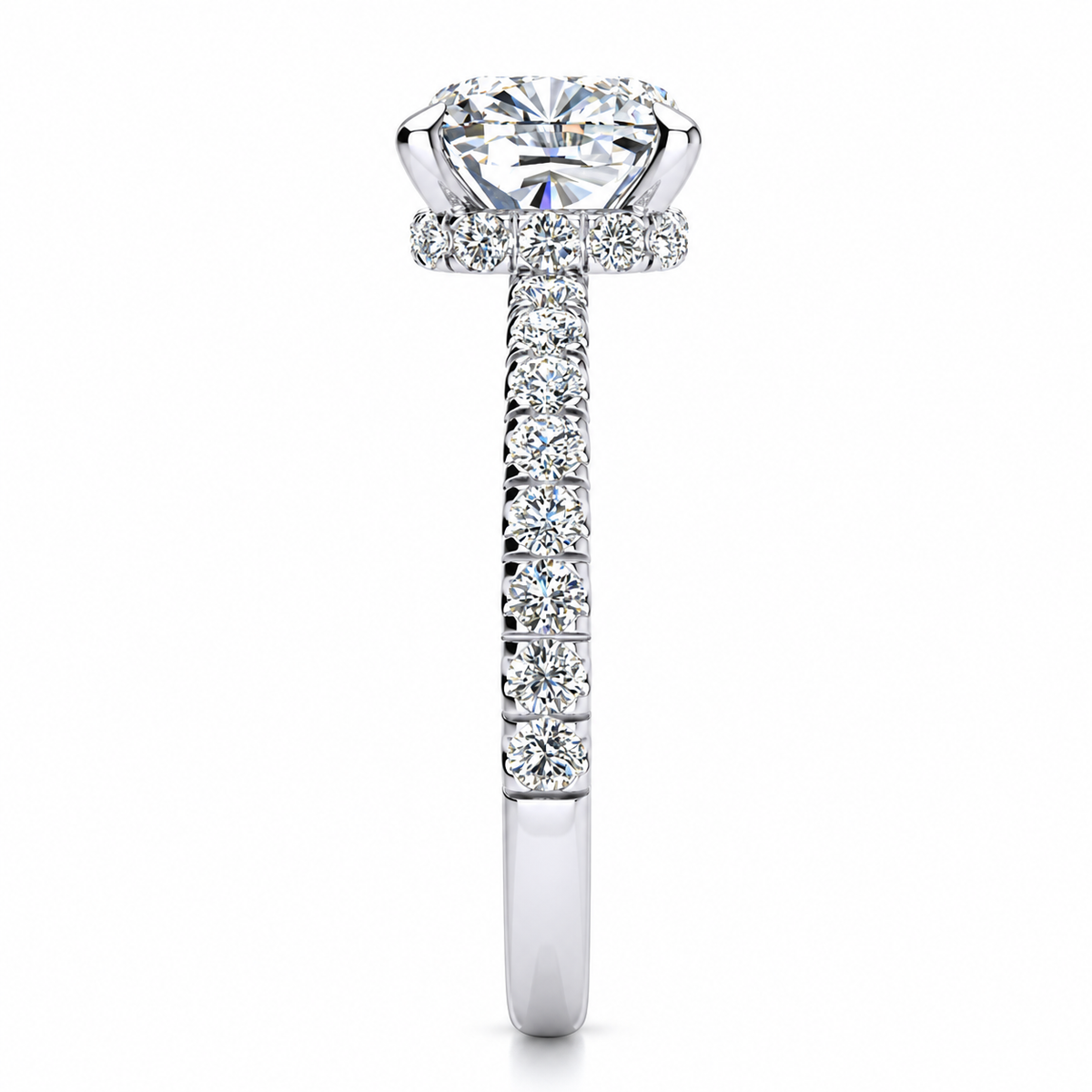Rebecca Lab Grown Diamond  Ring — white gold — end view
