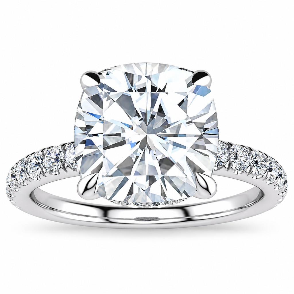 Rebecca Lab Grown Diamond  Ring — white gold — front view