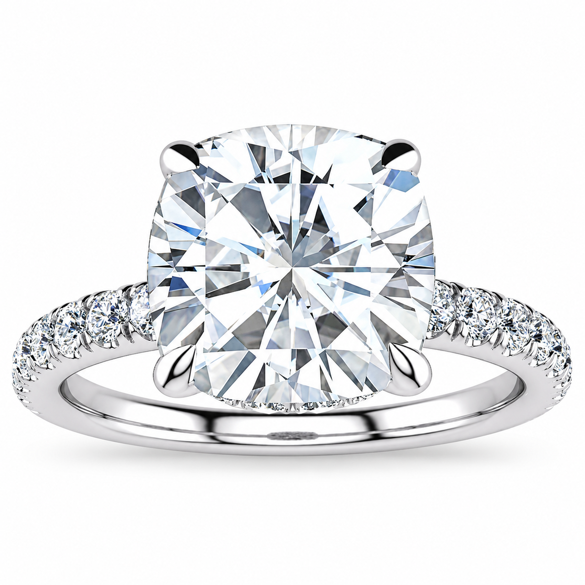 Rebecca Lab Grown Diamond  Ring — white gold — front view