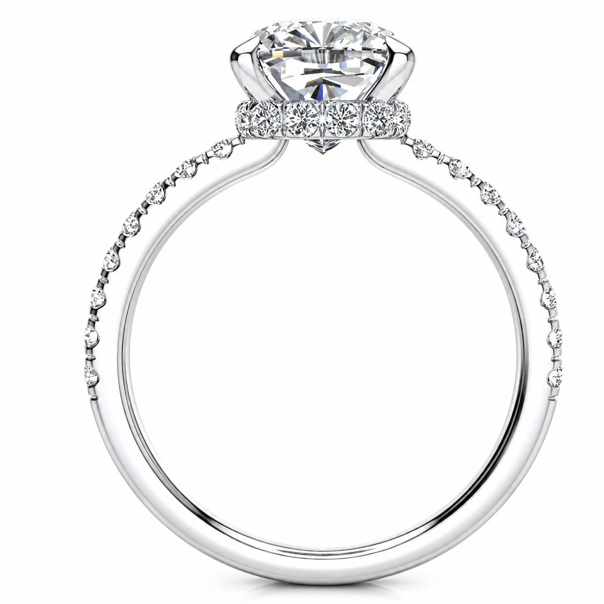 Rebecca Lab Grown Diamond  Ring — white gold — side view
