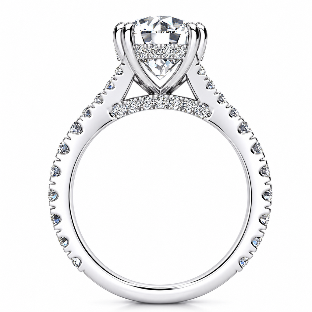 Regina Lab Grown Diamond Ring — white gold — side view
