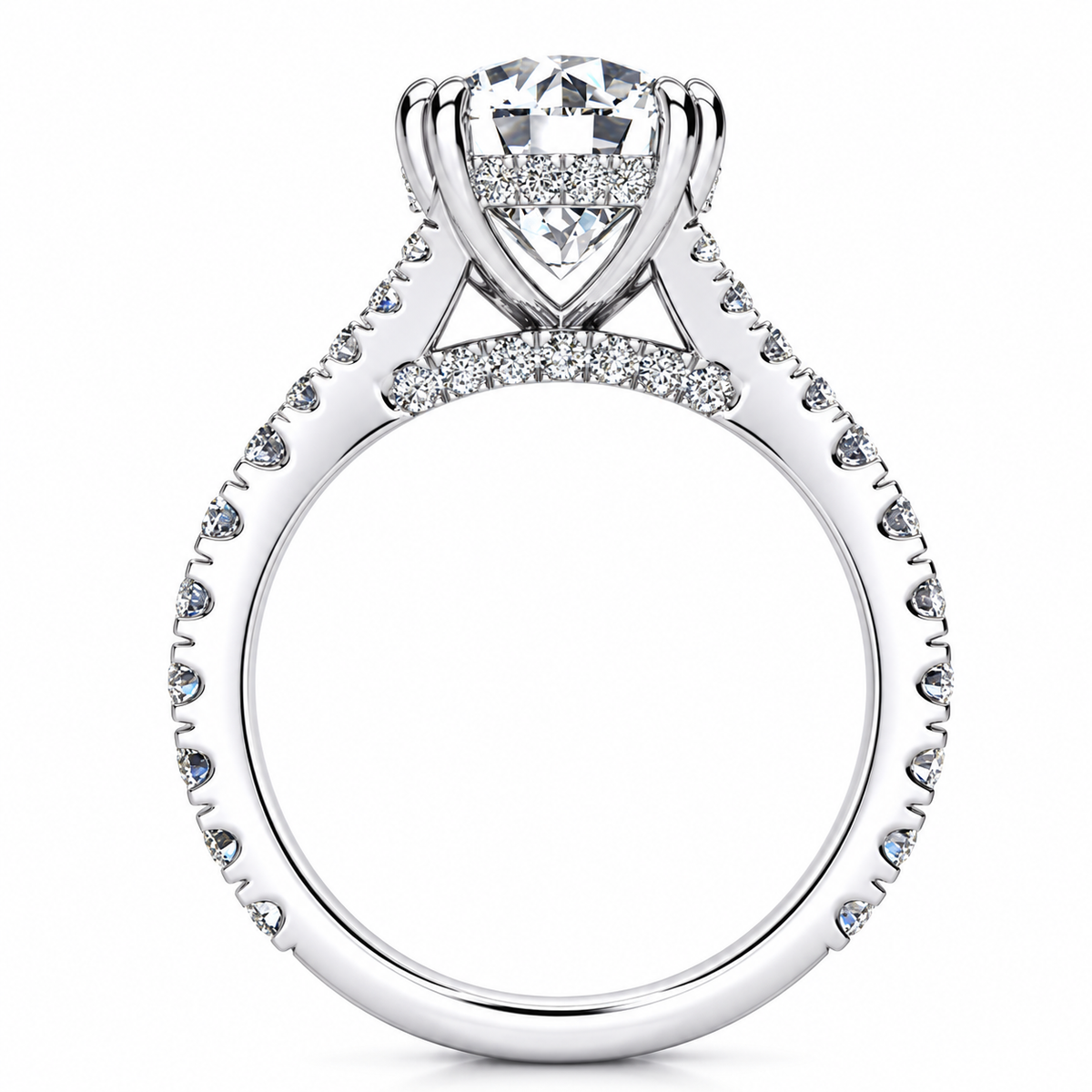 Regina Lab Grown Diamond Ring — white gold — side view