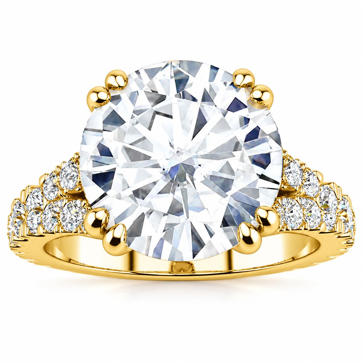Regina Lab Grown Diamond Ring — yellow gold — front view