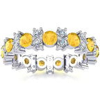 Garland Citrine And Diamond Ring