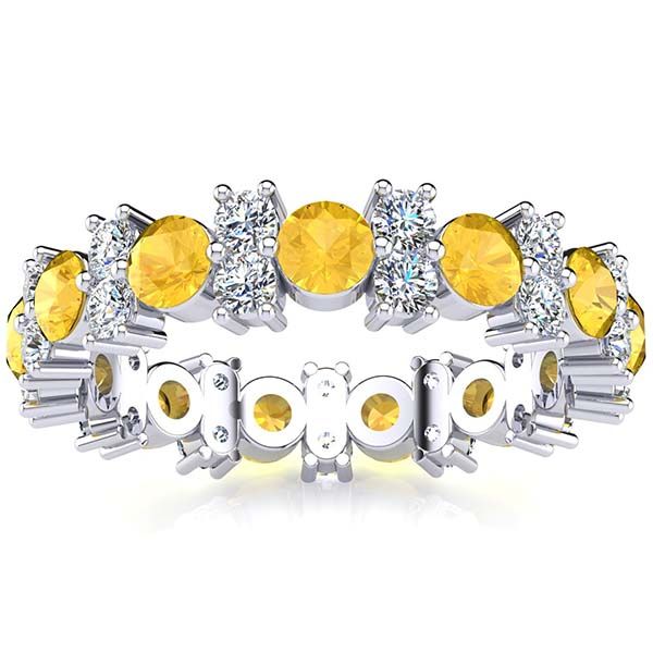Garland Citrine And Diamond Ring