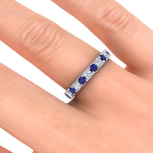 3.2mm Sapphire Diamond Ring