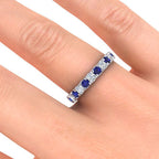 3.2mm Sapphire Diamond Ring