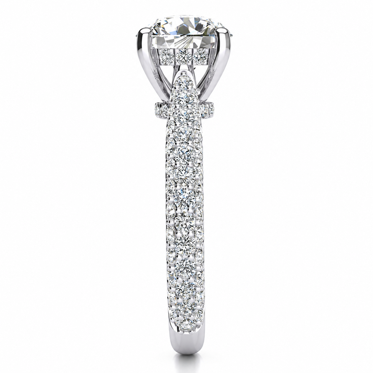 Rosemary Lab Grown Diamond Ring — white gold — end view