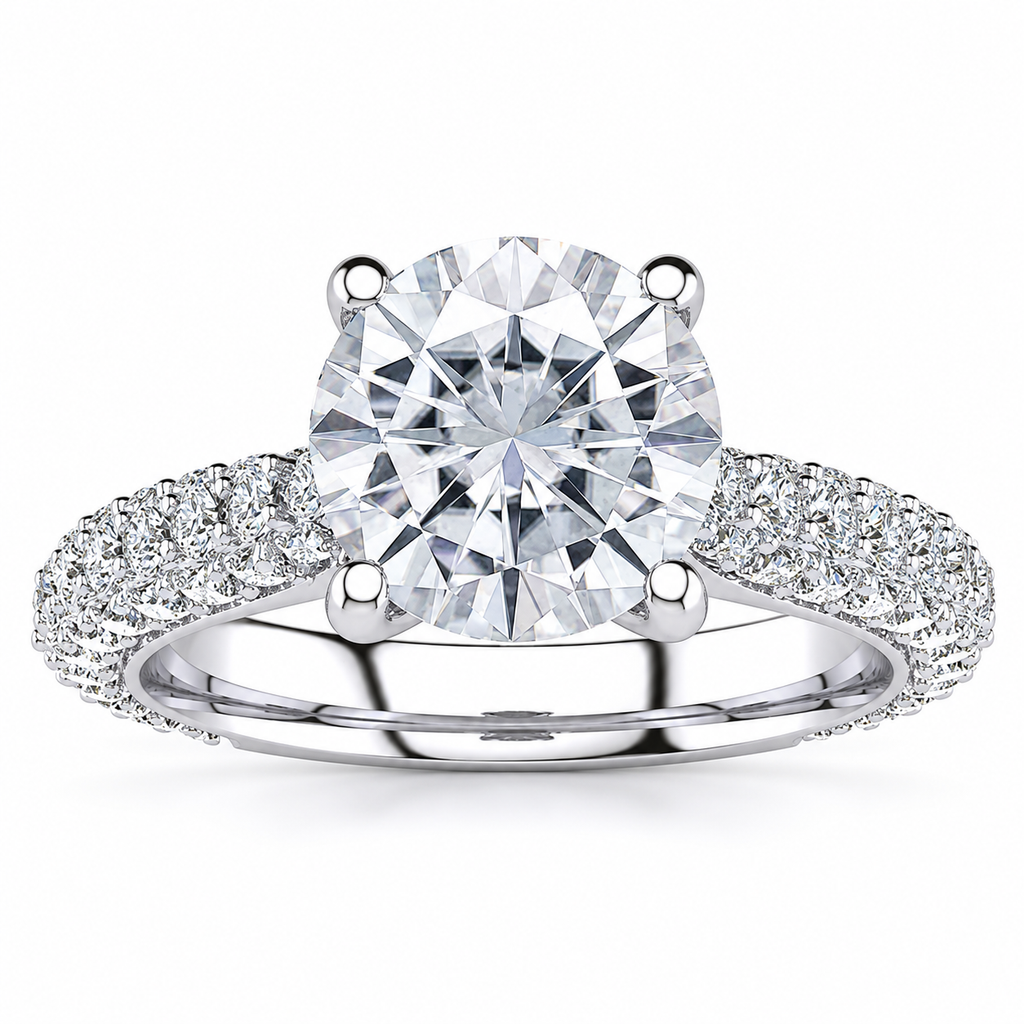 Rosemary Lab Grown Diamond Ring — white gold — front view